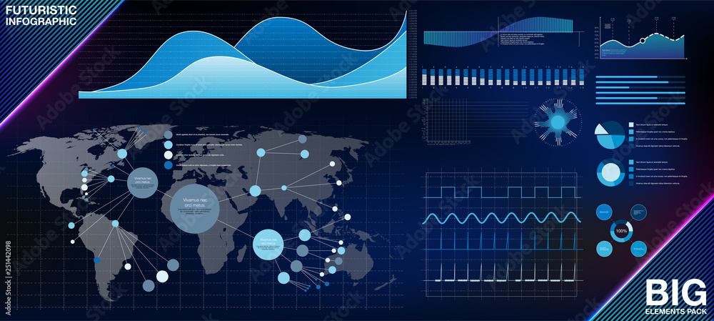 Aufkleber modern modern infographic vector template with statistics graphs and finance charts. diagram templat