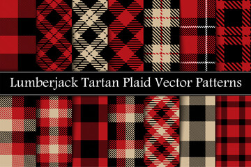 Set Lumberjack Scottish Plaid, Tartan Seamless  Pattern