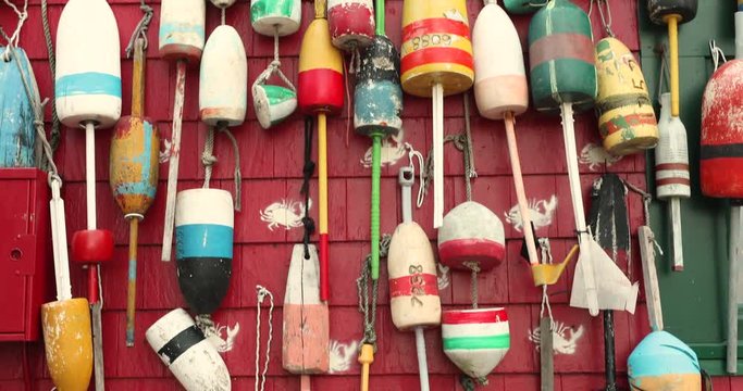 Nautical background on a clapboard hut in Boston Massachusetts