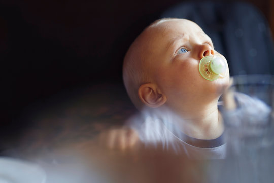 Baby boy with pacifier