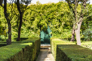 Garden in Alcázar of Seville. Seville, Andalucía, Spain