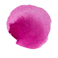 Abstract watercolor spot on white textured paper. Isolated. Hand-drawn background. Aquarelle brush...