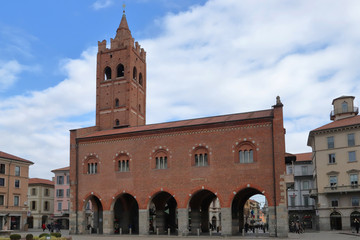 Arengario edificio storico a Monza in Italia, historic building called arengario in Monza city in Italy