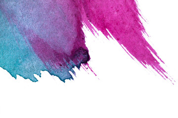 Abstract watercolor spot on white textured paper. Isolated. Hand-drawn background. Aquarelle brush...