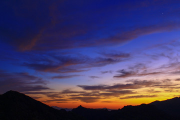 Sunset from Windy Point in the Coronado National Forest during monsoon season. 