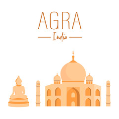 Indian National Landmarks Vector Poster Template