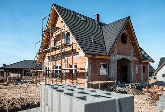 Bulgaria, Plovdiv, one-family house under construction