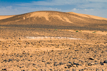 Fototapeta na wymiar Deserto del Sahara, Dune di Erg-Chigaga, M'Hamid El Ghizlane, Marocco