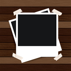 Photo frame template with wood texture