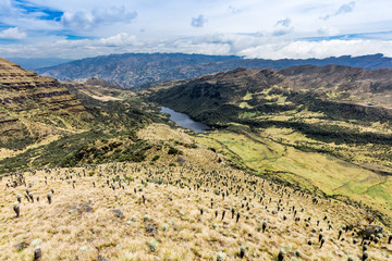 Fototapeta na wymiar Paramo de Oceta and his Laguna negra Mongui Boyaca in Colombia South America