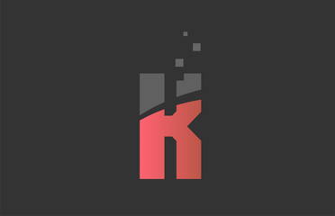 orange grey alphabet letter K for logo icon design
