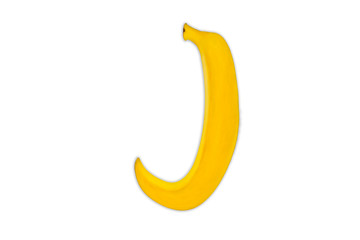 Letter J from bananas