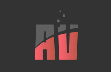 orange grey alphabet letter combination AV A V for logo icon design