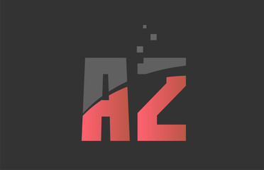 orange grey alphabet letter combination AZ A Z for logo icon design
