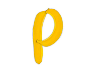 Letter P from bananas
