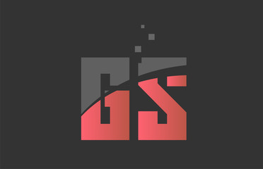 orange grey alphabet letter combination GS G S for logo icon design