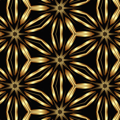 3d effekt - abstrakt hexagonal gold illustration