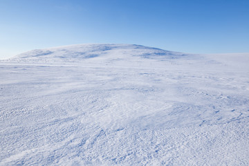 Obraz premium Morning mood short after sunrise in Krkonose in winter (Poland, Czech Republic)