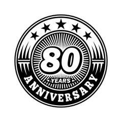 80 years anniversary. Anniversary logo design. Vector and illustration.