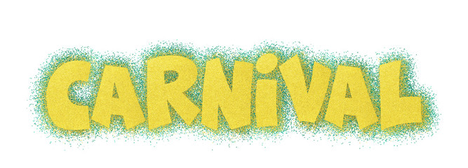 Carnival Brazil, font glitter colored, 3d render, path save, isolated, party brazil.