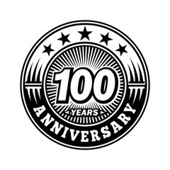 100 years anniversary. Anniversary logo design. Vector and illustration.