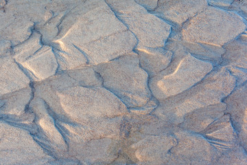 natural pattern from water on sand, background, texture