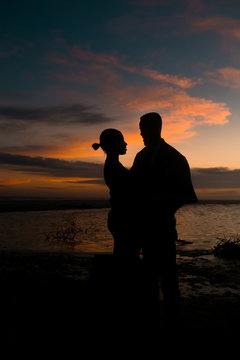 Couple getting married at the beach