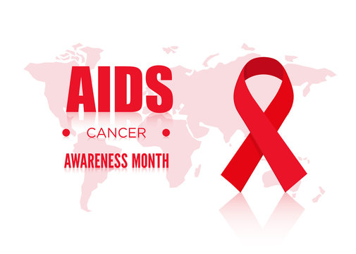 Aids Awareness Red Ribbon vector illustration concept image icon