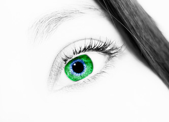 A beautiful insightful look woman eyes. Close up shot