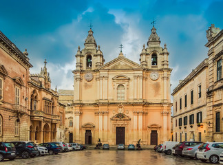 Fototapeta na wymiar Mdina, Malta: St. Paul's Cathedral