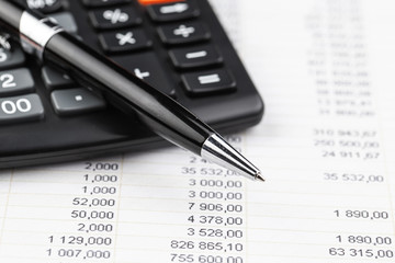 Items for business on a light background on the table, view from the top