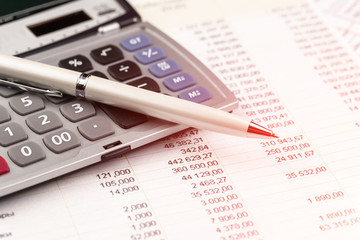 Items for business on a light background on the table, view from the top