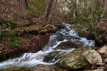 Small waterfall in the Great Smoky Mountains National Park on Rich Mountain Loop trail