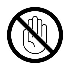 DO NOT TOUCH - Schild - Piktogramm - schwarz wei&szlig; 