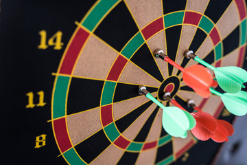 Close up on Magnet Darts on the Target