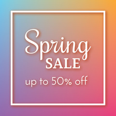 Spring Sale Banner on colorful background