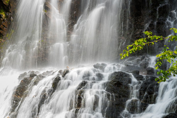 Fototapeta na wymiar Close up of a Beautiful Waterfall in British Columbia, Canada
