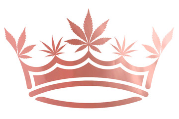 Pink Metallic Marijuana Leaf Crown