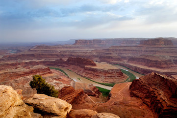 View of Colorado river running in Dead Horse point state park, Utah