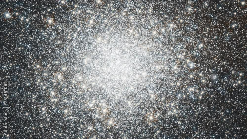 Wall mural rotating elliptical galaxy massive infinite bright star field space background. contains public doma