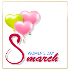 Happy Women's Day banner on a white background vector illustration