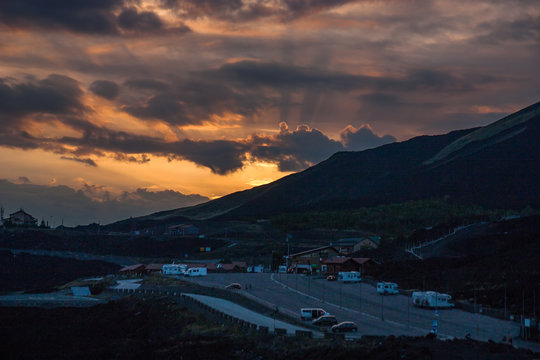 Volcano Etna sunset