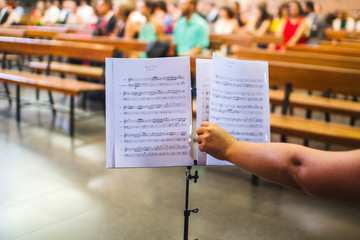 sheet music in church