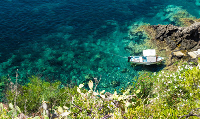 Ustica Island at Tyrrhenian Sea located near Palermo, Sicily, Italy