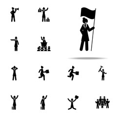 businesswoman, flag icon. businesswoman icons universal set for web and mobile