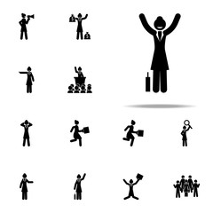 businesswoman, happy icon. businesswoman icons universal set for web and mobile