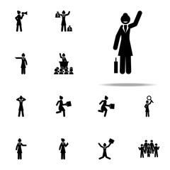 businesswoman, hello icon. businesswoman icons universal set for web and mobile