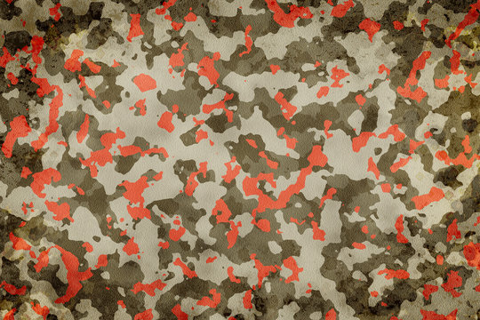 Green And Red Camouflage Pattern Blackground.