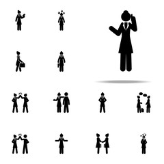 businesswoman, telephone icon. businesswoman icons universal set for web and mobile