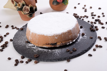 Cassata Siciliana, Sweet with oven-baked ricotta with chocolate chips and coffee beans -